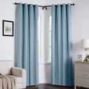 100% Blackout Curtains for Bedroom, Double Layer Blue Curtains, Black Out Curtain 84 inch Long with Sheer Overlay for Living Room, Room Darkening Window Drapes with Grommet, 52" W x 84" L