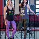 2 x Tipsy Elves Mardi Gras Leggings - Comfortable Non See-Through Mid and High Waisted Stretch Leggings (Black, M)