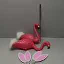 Suzile 2 Pcs Easter Flamingo Yard Ornaments Outdoor Easter Yard Signs Pink Flamingo Ornament Stakes Plastic with Metal Legs Include 13 x 9 in and 16.5 x 6 in for Outdoor Garden, Luau Party Decor