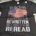 US Flag Constitution of the USA Needs To Be Reread T-Shirt (M, Black)