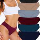 ANZERMIX Women's Breathable Cotton Bikini Panties Pack of 6, Size X- Lager