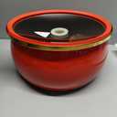 Nonstick Ceramic Coated Sauce Pan with Lid Red Crock Pot with Twist & Lock Handles, Micro Pressure Cooker Versatile stock pot with lid, Bottom Big Soup Canning Pots,Simmer Pot (RED, 5.5Quarts)
