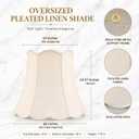 Woanger Extra Large Scalloped Bell Lamp Shade, Cream Linen, 16 x 14.37 Inch, 18 x 17.5 Inch