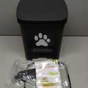 tebiete Dog Poop Waste Bag Container Dog Poop Trash Can Outdoors Pet Waste Station with Lid Dog Waste Disposal Container Bin Bucket Hands-Free Pedal Garden Yard Home with 100pc Waste Bags, Black (2.6Gal/10L Black, 2.6Gal/10L Black)