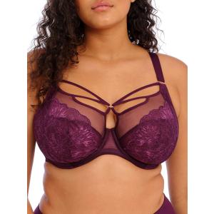 Elomi Women's Brianna Strappy Underwire Plunge Bra (38H, Blackberry)
