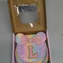 Toddler Purse Girl Wallet for 2-10 Year Old Birthday Gift, Personalized Kids Little Mouse Ear Bow Crossbody Shoulder Purse (Small-glitter-pinkletter)