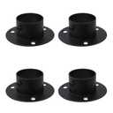Wealrit 4 Pcs Round Post Bases Stainless Steel Flange Anchor Bases Heavy Duty Post Brackets for Fence Deck Railing Support(1.5", Black)