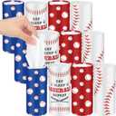 Faccito 12 Pcs Car Tissues Cylinder Holder with Facial Tissue Bulk Baseball Themed Tissue Holder Travel Tissues Tubes Boxes Container for Car Cup Baseball Party Decoration Supplies