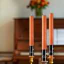 SPAAS Rustic Orange Dinner Candles - Set of 6-10" Unscented for Halloween, Home Decor, Table, Party, Weddings, and Holiday