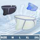 ZONBAILON Men's Briefs Dual Pouch Ice Silk Underwear See Through Thin Breathable Sexy Panties (XXL)