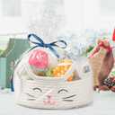 ZLG Round Woven Storage - Baby Diaper, Towel, Dog Toy & Decor Gift Basket - White - 9.8 x 4 inches (Small)