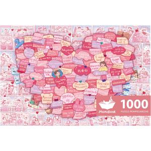 MOMIBOOK Puzzles for Adults 1000 Piece Jigsaw Puzzles of This Little Thing Called Love, Painting Image Challenging Hard Impossible Puzzle, Funny Toys & Games Christmas Valentine's Birthday Gifts