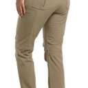 AREOUTS Women's Snow Ski Pants Fleece Lined Waterproof Softshell Insulated Winter Outdoor Hiking Cargo Pants Khaki XL (XL)