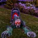 yosager Halloween Scary Yard Decorations, Electric Crawling Ghost Long Hair Horror Voice Skeleton, Creeping Prop for Theme Park, Bar Haunted House Props Horror Layout Party Decor