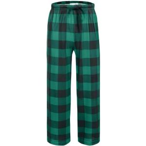 Ekouaer Boys Sleepwear Pant Long Pajamas Pants Plaid Pj Pant Elastic Waist Bottoms (12-13 Years, Yarn Dyed Lattice8)