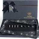Shering Bling 2 Pack License Plate Frame with Premium Gift Box 1200pcs Rhinestones for Women (Black Rhinestones)