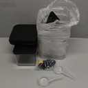 4+1 Pack Clear Laundry Pods Container & Dryer Sheet Holder, Plastic Square Laundry Room Organization and Storage Jars with Black Lids, Scoops & Labels for Detergent, Powder, Dryer Balls