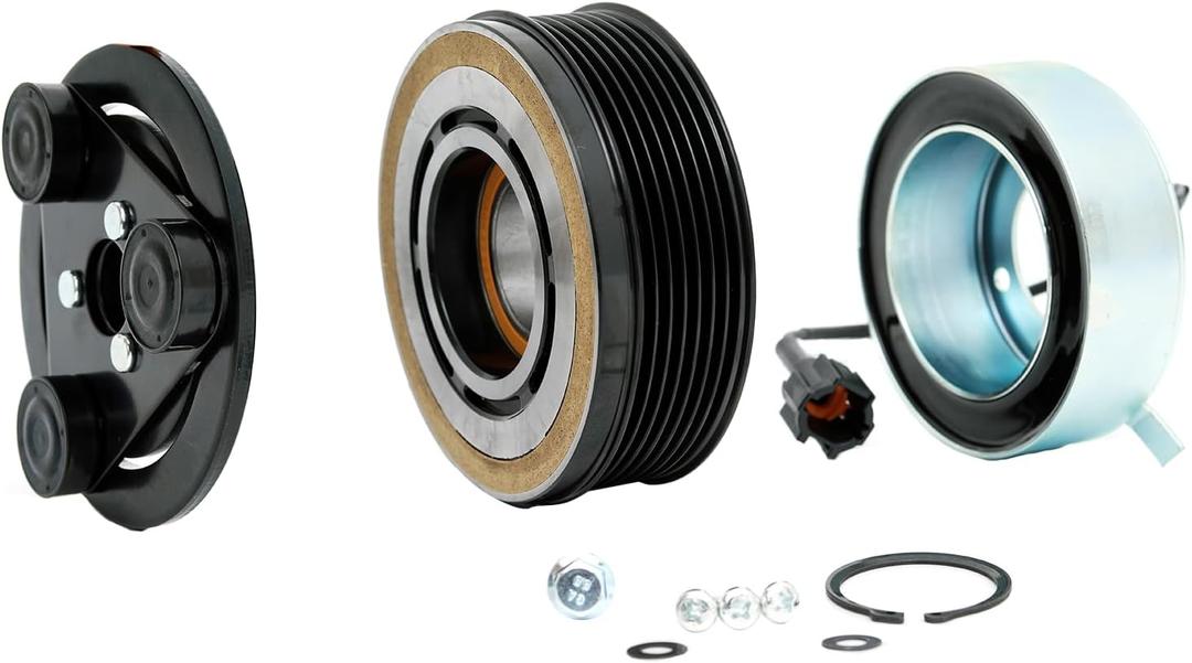 FKG AC Compressor Clutch Assembly Repair Kit Fit for 2004-2013 Infiniti QX56 (5.6L V8 Only), 2005-2015 Nissan Armada (5.6L V8 Only), 2004-2015 Nissan Titan (5.6L V8 Only)