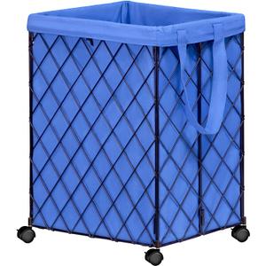 Laundry Hamper on Wheels-93L Basket Large Laundry Collapsible With Removable Liner,Rolling Metal Wire Basket-Sturdy Laundry Bag for Dirty Clothes Organization Closet Bathroom Living Room