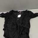 Avidlove Women Lace Bodysuit Lingerie Tops Sexy Deep V Bodysuit Tops One Piece Body Suit Short Sleeve (Medium, A-black-(with Snap Crotch))