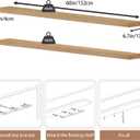 60 inch Long Floating Shelves for Wall,Solid Wood Long Shelves Set of 2,Natural Rustic Mounted Shelves for Bathroom Living Room (Natural, 60 Inch)
