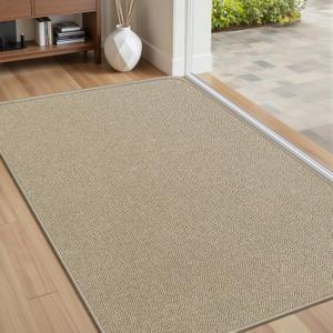 Ultra Thin Door Mat Indoor Entrance 24"x36", Welcome Mat, Khaki