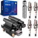 KAX Ignition Coil & 4Pcs Iridium Spark Plugs w/Magnetic Socket for Subaru Forester 2009-2010 2.5L, Impreza 2011 2.5L Replace#UF625 7090