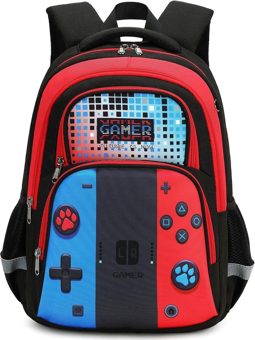 abshoo Cute Game School Backpack For Boys Elementary Kindergarten Kids School Bag (Gamer Black), 16"H