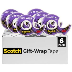 Scotch Gift Wrap Tape, Invisible, 0.75 in. x 650 in., 6 Dispensers/Pack, Create Halloween Crafts