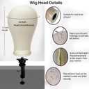 22 Inch Wig Head Mannequin Head for Wigs, Wig Stand with Head for Hair Styling Practice Display Wigs Making Tripod Stand with T Pins Set