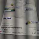 Avery Durable Waterproof Wraparound Rectangle Labels with Sure Feed Technology, 1-1/4" x 9-3/4", Matte White, 40 Customizable Labels for Laser and Pigment-Inkjet Printers (22845)
