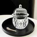 Caviar Server Set,Chilled bowl Glass Caviar Dish With Lids,ice bowls to keep food cold, Elegant Serving Tray for Caviar Shrimp and Party Appetizers dip bowl ice cream (Leaf-Large 5.1''x7.1'')
