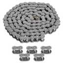 Belleone 40 Roller Chain 5 Feet with 5 Free Connecting Links, Carbon Steel Drive Chain for Mini Bike, Go-Kart, Scooter, Snow Thrower, Dirt Bike, Bicycle, ATV, MTV, and Other Machinery - 120 Links