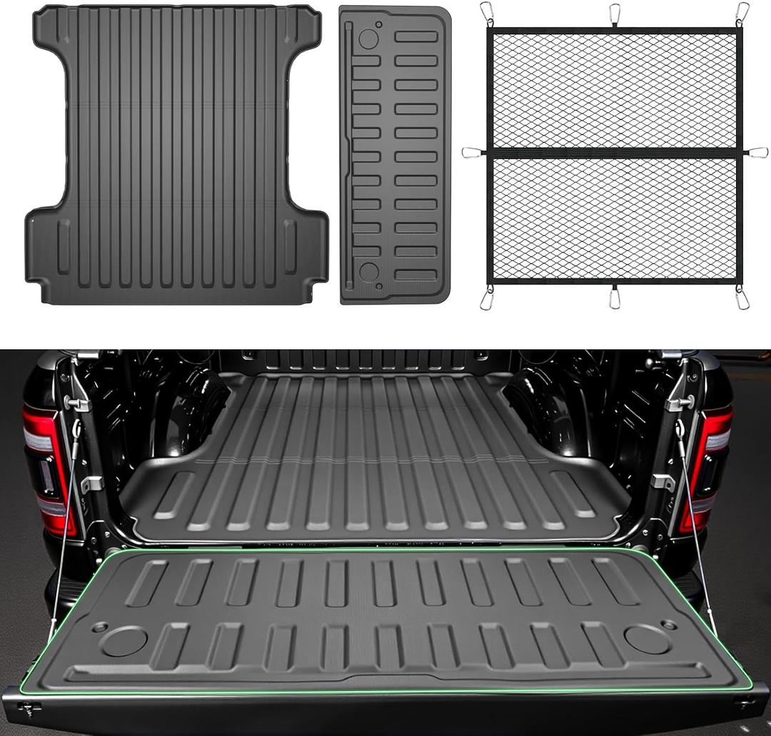 Truck Bed Liner & Tailgate Liner for Ram 1500/1500 RHO 2019-2026 Short Bed (5.7ft,67.4in),Truck Bed Mat Accessories,Heavy Duty Rubber Bed Mat (Not for RamBox/Classic)