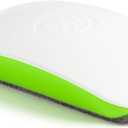 U Brands Magnetic Dry Erase Board Felt Eraser, 4.5"x2.25"x1", 2-tone White and Green, Lightweight Modern Design