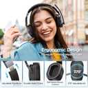 COSMUSIS Trucker Bluetooth Headset, Wireless Headsets with Noise Cancelling Microphone, Long Battery Life Bluetooth Headphones with Detachable Earpad/Single+Dual Mode for Office/Driving/Home