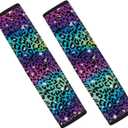 Coldinair 2 Pack Rainbow Leopard Print Car Seat Belt Pads Seatbelt Covers Soft Comfortable Seat Belt Shoulder Strap Covers Pads