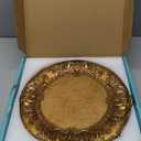 MAONAME 13" Antique Gold Charger Plates, Plate Chargers with Embossed Rim, Round Plastic Charger Plates for Wedding, Table Decor, Set of 6