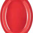 Carlisle FoodService Products Kingline Plastic Oval Platter Oval Tray for Home and Restaurant, Melamine, 12 x 9 Inches, Red, Pack of 1