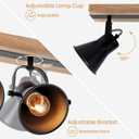 4-Light Wood Track Light with Adjustable Heads for Kitchen Track Lighting
