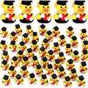Gejoy 50 Pcs Graduation Ducks Class of 2025 Rubber Ducks with Grad Cap Diploma Grad Exchange Gift for College Student Son Daughter School Graduation Party Favor