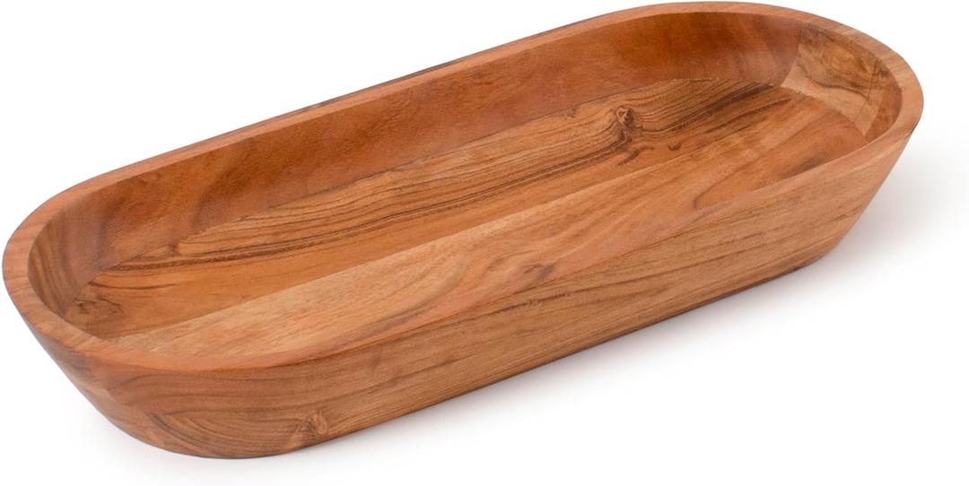 Luxe Designs Wooden Dough Bowl - Natural Acacia Wood - Handmade Decorative Bowls for Home Decor, Bathroom, Kitchen Counter, & More - Rustic Large Wood Dough Bowl for Decor, Cosmetics, and Keys Luxe Designs Wooden Dough Bowl - Natural Acacia Wood - Handmade Decorative Bowls for Home Decor, Bathroom, Kitchen Counter, & More - Rustic Large Wood Dough Bowl for Decor, Cosmetics, and Keys