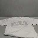 Brooklyn Arched Style Text White with Gray Print T-Shirt S