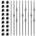 Sidasu 9-Pack Iron Balusters 44" x 1/2" Square Hollow Stair Spindles