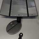 WEILY Makeup Mirror with 21 LED Lights, Two Power Supply Modes, Adjustable Touch Screen and 1x/2x/3x Magnification Tri-Fold Vanity Mirror, Chargeable Travel Cosmetic Mirror for Desktop (Black)