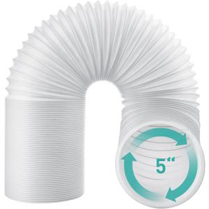 AGPTEK Exhaust Hose for Portable Air Conditioner, 5" Diameter AC Vent Hose, Replacement for Universal 5 inch AC Tube-Clockwise Thread, 59 inch Length