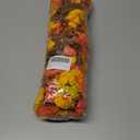 2 PCS Artificial Faux Fall Hanging Flowers Plants for Outdoor Decor,Fake Silk Morning Glory with Eucalyptus UV Resistant Mums for Wall Home Porch Patio Balcony Yard Indoor Decor (Fall Orange+Yellow)