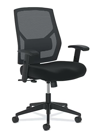 HON Crio High Back Ergonomic Office Chair with Adjustable Center-Tilt Recline, Home Office Swivel Chair Comfortable for Long Hours - Black
