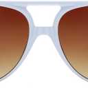 Freckles Mark Vintage Retro 70s Sunglasses for Women Men Classic Large Square Aviator Trendy Glasses (White)