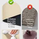 Mecko Bath Mat, Ultra Absorbent Quick Dry Bathroom Floor Mats-Rubber Non-Slip Thin Bathroom Rug Fit Under Door, Faux Suede Surface Shower Rug for Bathtub, Sink, Shower Room(Beige,16"x24")